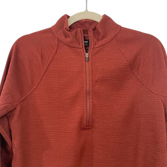 Prana Burgundy Long Sleeve Half Zip Wool Wensley Top Size S - Picture 3 of 12